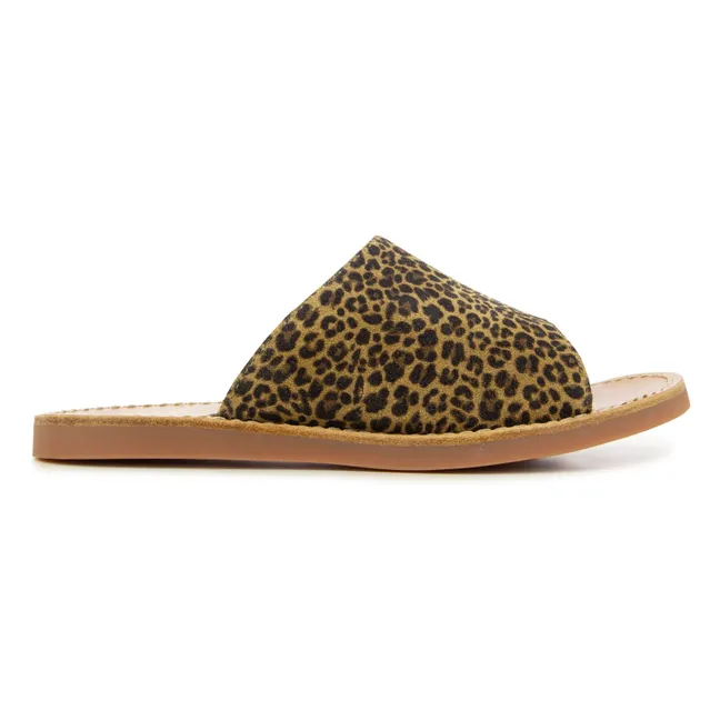 Mules Beach-Curv Leopard | Marrón