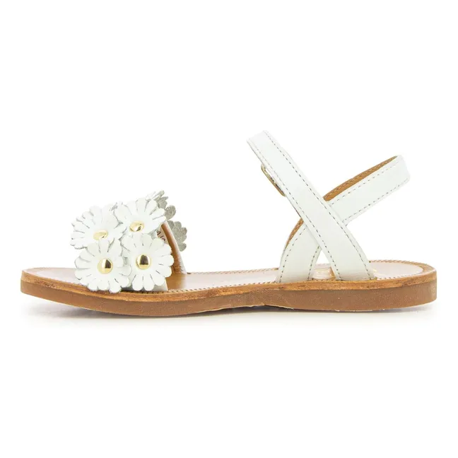 Sandalias Plagette Multi Flo | Blanco Satinado