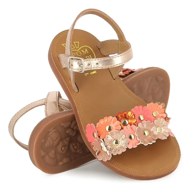 Plagette Multi Flo sandals | Copper red