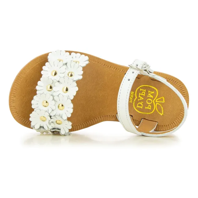 Sandalias Plagette Multi Flo | Blanco Satinado