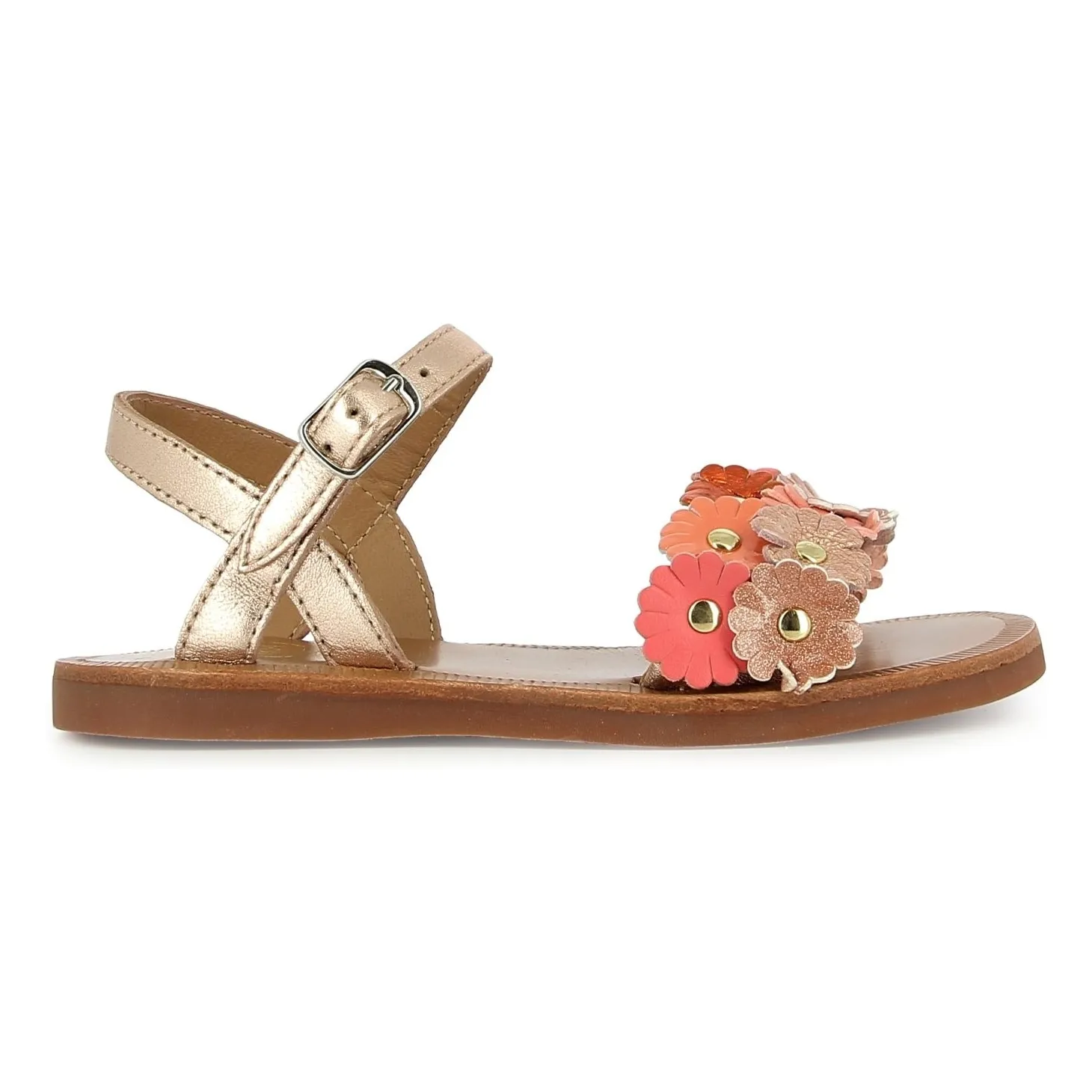 Pom D'api Copper Red Plagette Multi Flo Sandals