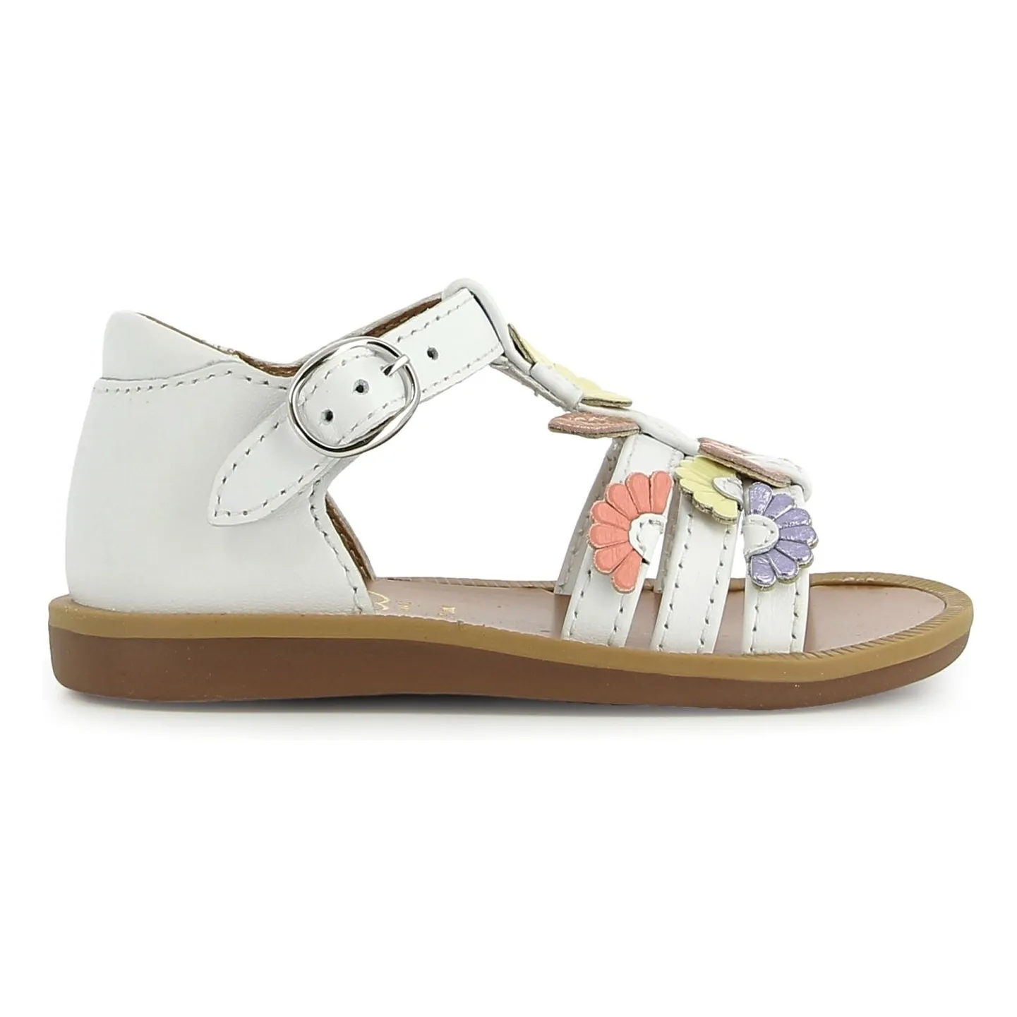 Pom D'api White Poppy Multi Daisy Sandals