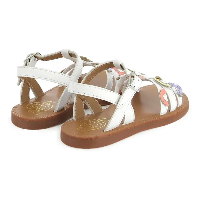 Sandalias Plagette Multi Daisy | Blanco