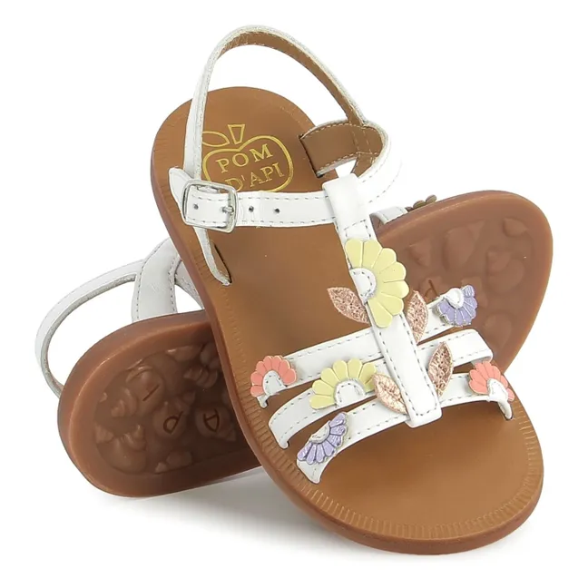 Plagette Multi Daisy sandals | White