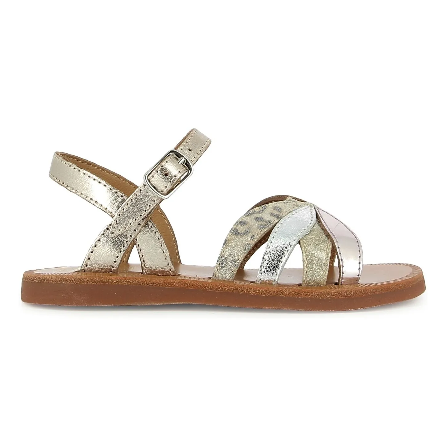 Pom D'api Silver Plagette Oto Sandals