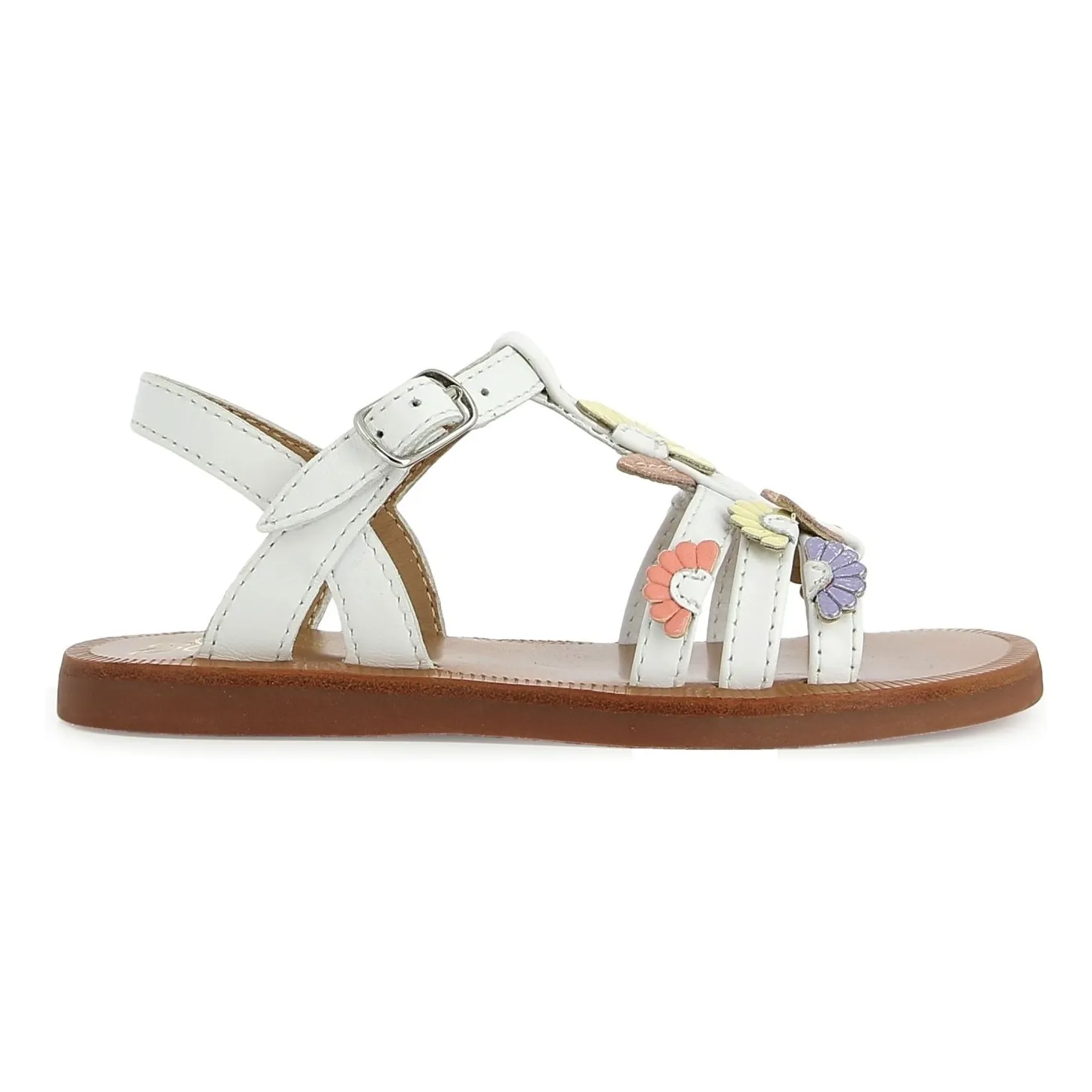 Pom D'api White Plagette Multi Daisy Sandals