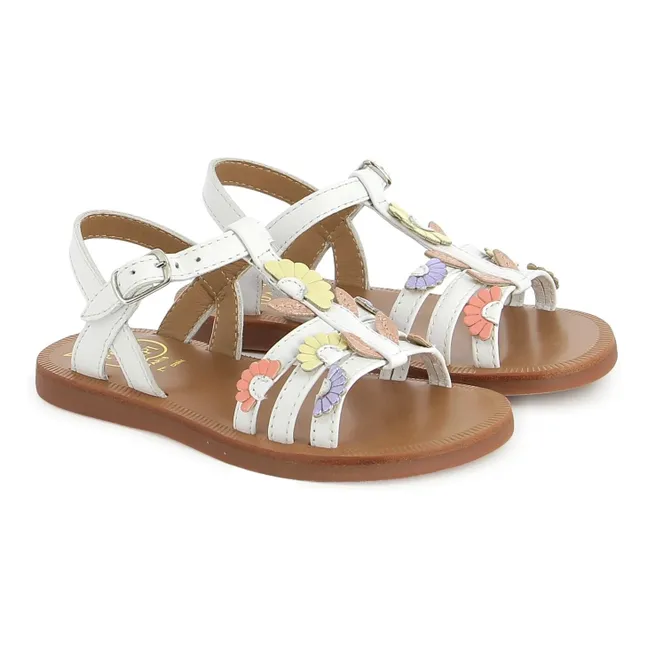 Plagette Multi Daisy sandals | White