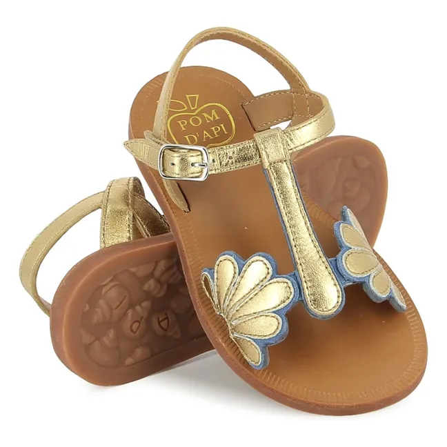 Plagette Bloom sandals | Gold