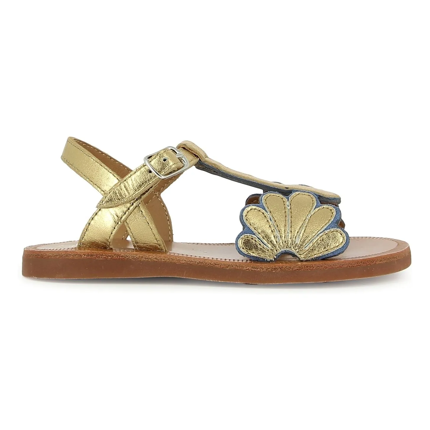 Pom D'api Gold Plagette Bloom Sandals