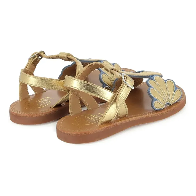 Sandalias Plagette Bloom | Gold