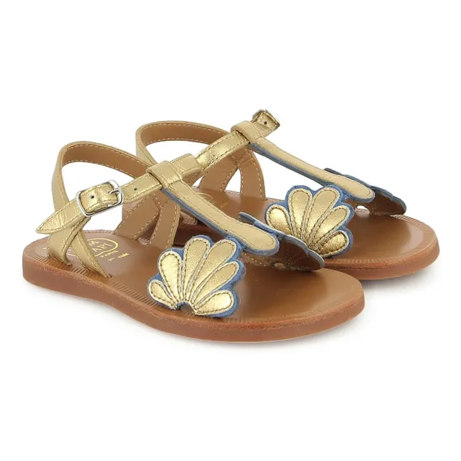 Sandales Plagette Bloom | Gold
