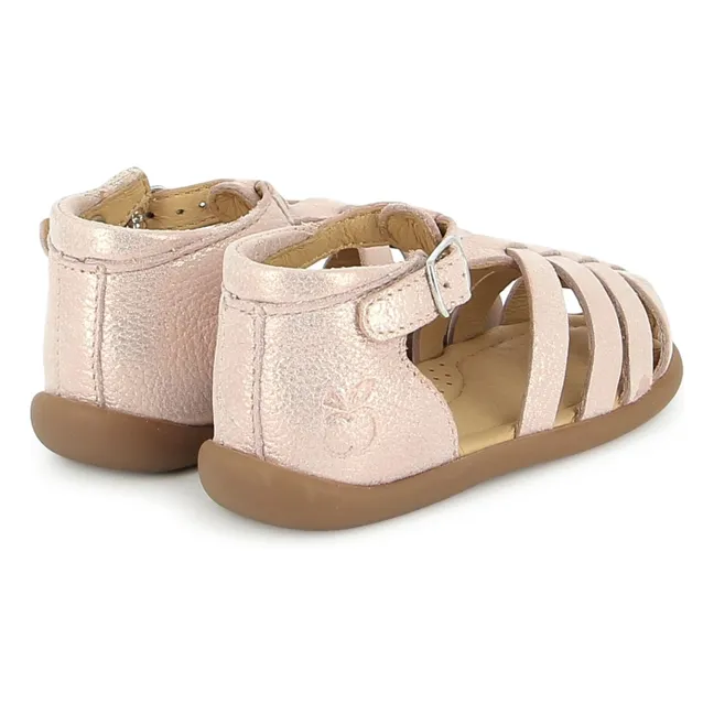 Sandales Métallisées Stand Up Strap | Rose poudré