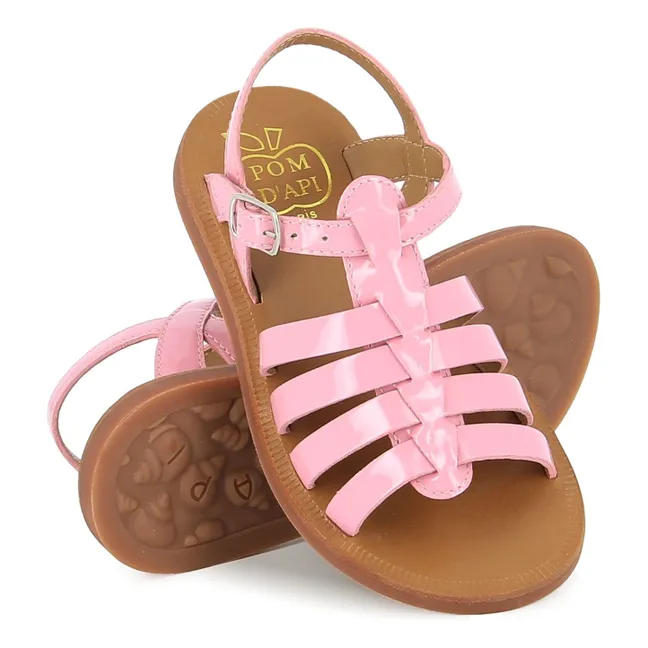 Sandales Plagette Strap Vernies | Rose bonbon