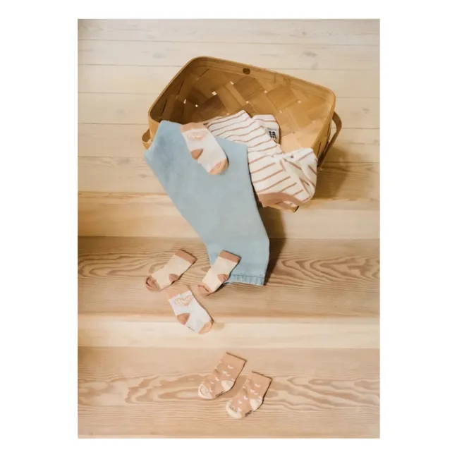 Lot de 3 Paires de Chaussettes Silas Cœurs | Rose