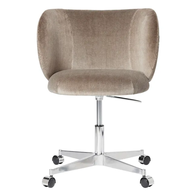 Chaise de bureau en velours Rico | Gris