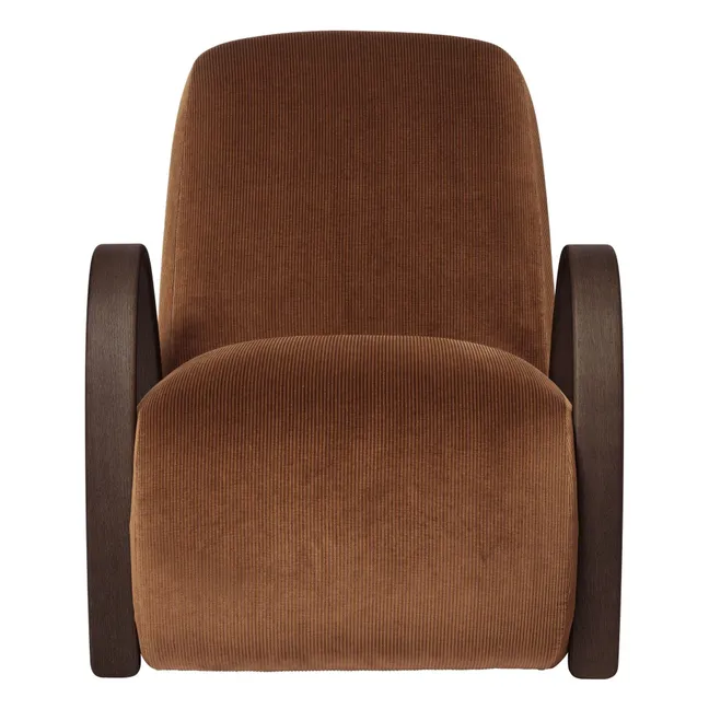 Sillón de terciopelo Buur  | Marrón