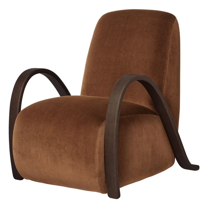 Fauteuil en velours Buur  | Marron- Image produit n°0
