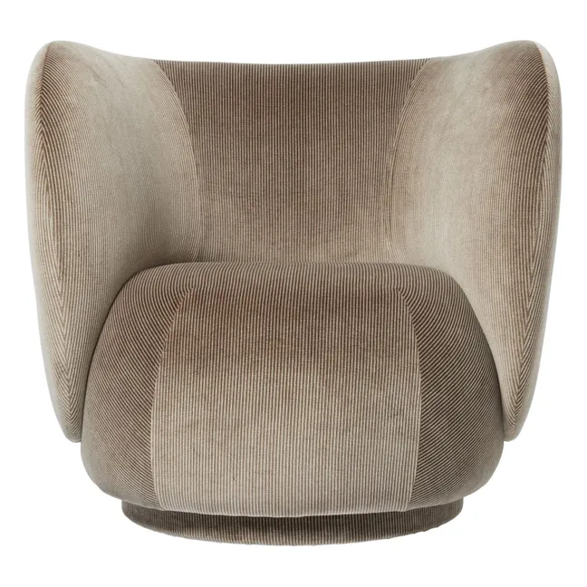 Fauteuil en velours Rico | Gris