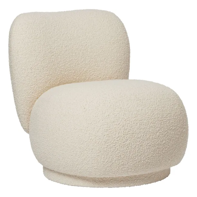 Fauteuil en tissu bouclé Rico Piccolo | Crème