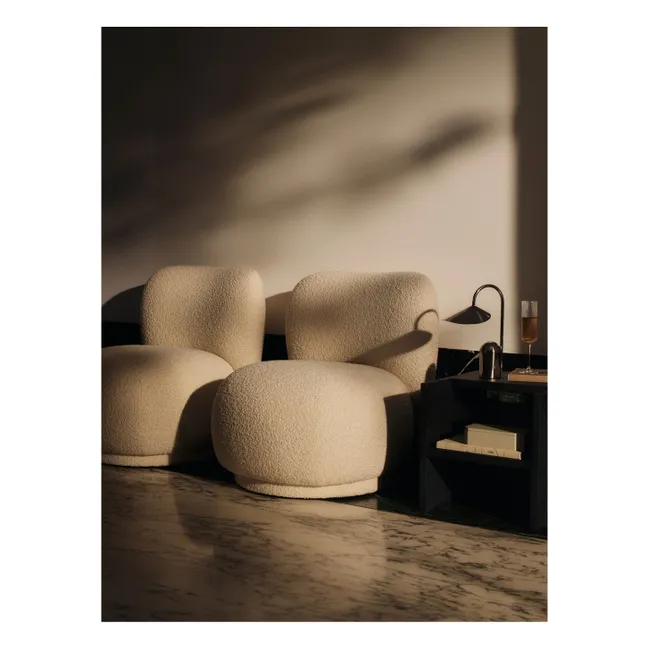 Sillón Rico Piccolo de tela rizada  | Crema