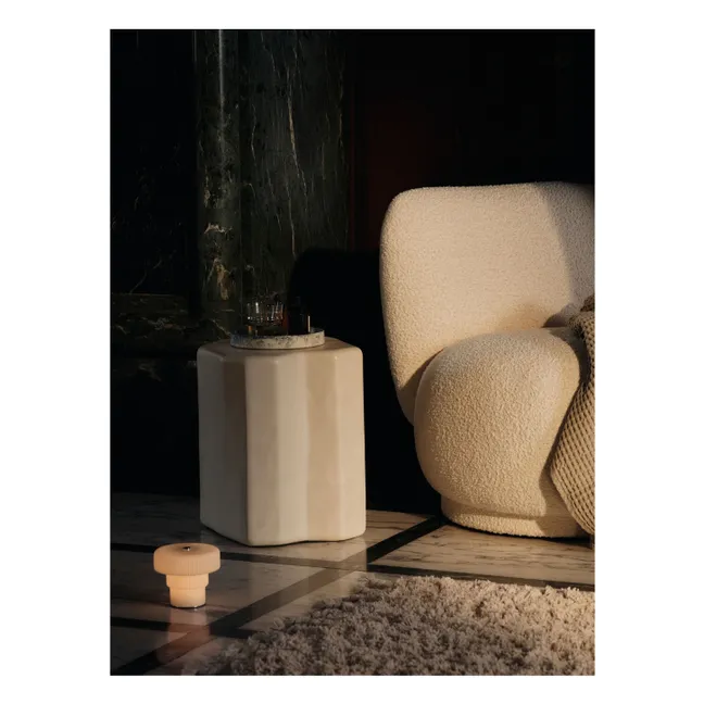 Fauteuil en tissu bouclé Rico Piccolo | Crème