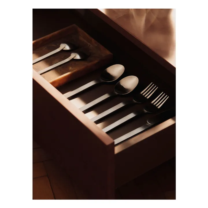 Table basse avec tiroir en bois FSC Blur Storage  | Bois foncé- Image produit n°9