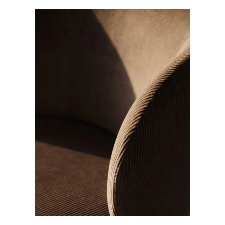 Chaise de bureau en velours Rico | Gris- Image produit n°4