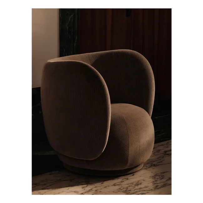 Sillón de terciopelo Rico | Gris