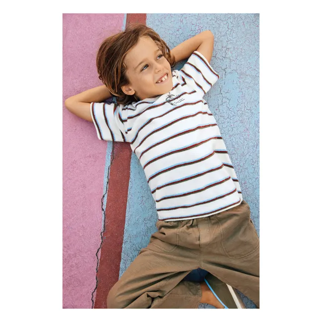 T-shirt Livo Rayé Eponge | Blanc