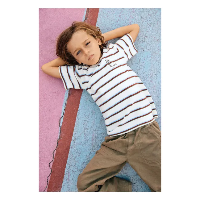 Camiseta de rizo a rayas Livo | Blanco