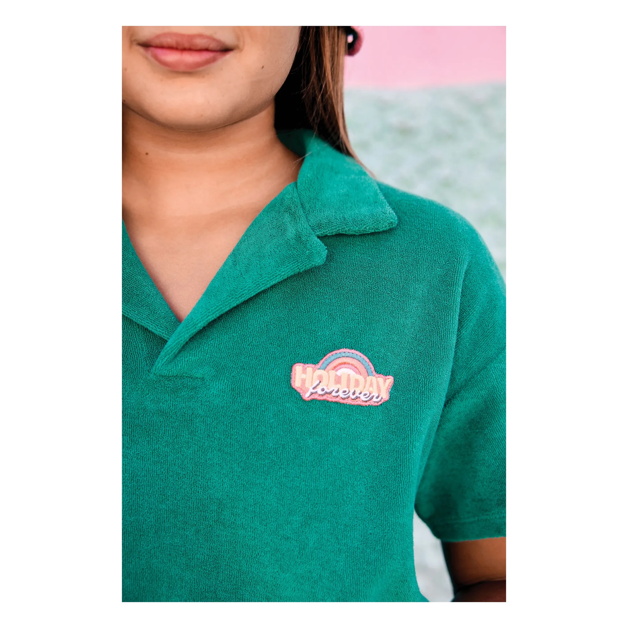 Polo Livio Pomme Eponge | Vert émeraude- Image produit n°2