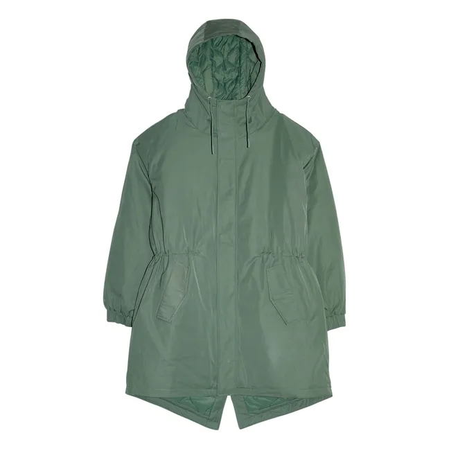 Parka foderato in fibra riciclata Zebra | Verde anatra