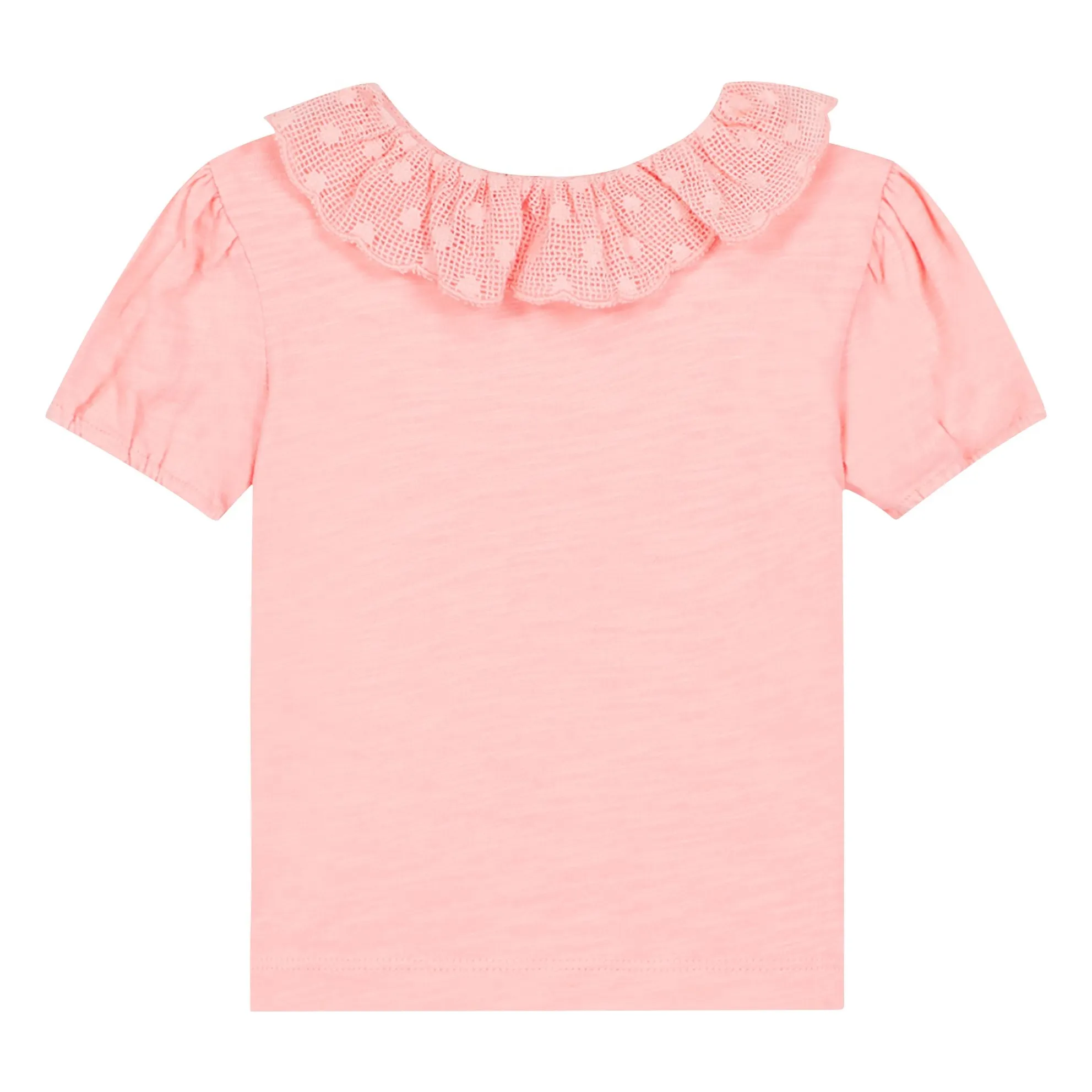 Bonton Powder Pink Niris Bébé Embroidered Collar T-Shirt