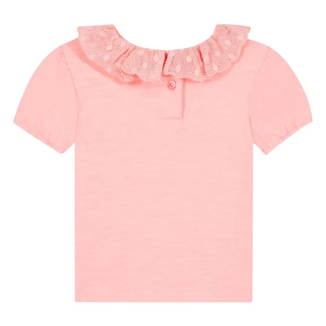 T-shirt Col Brodé Niris Bébé | Rose poudré