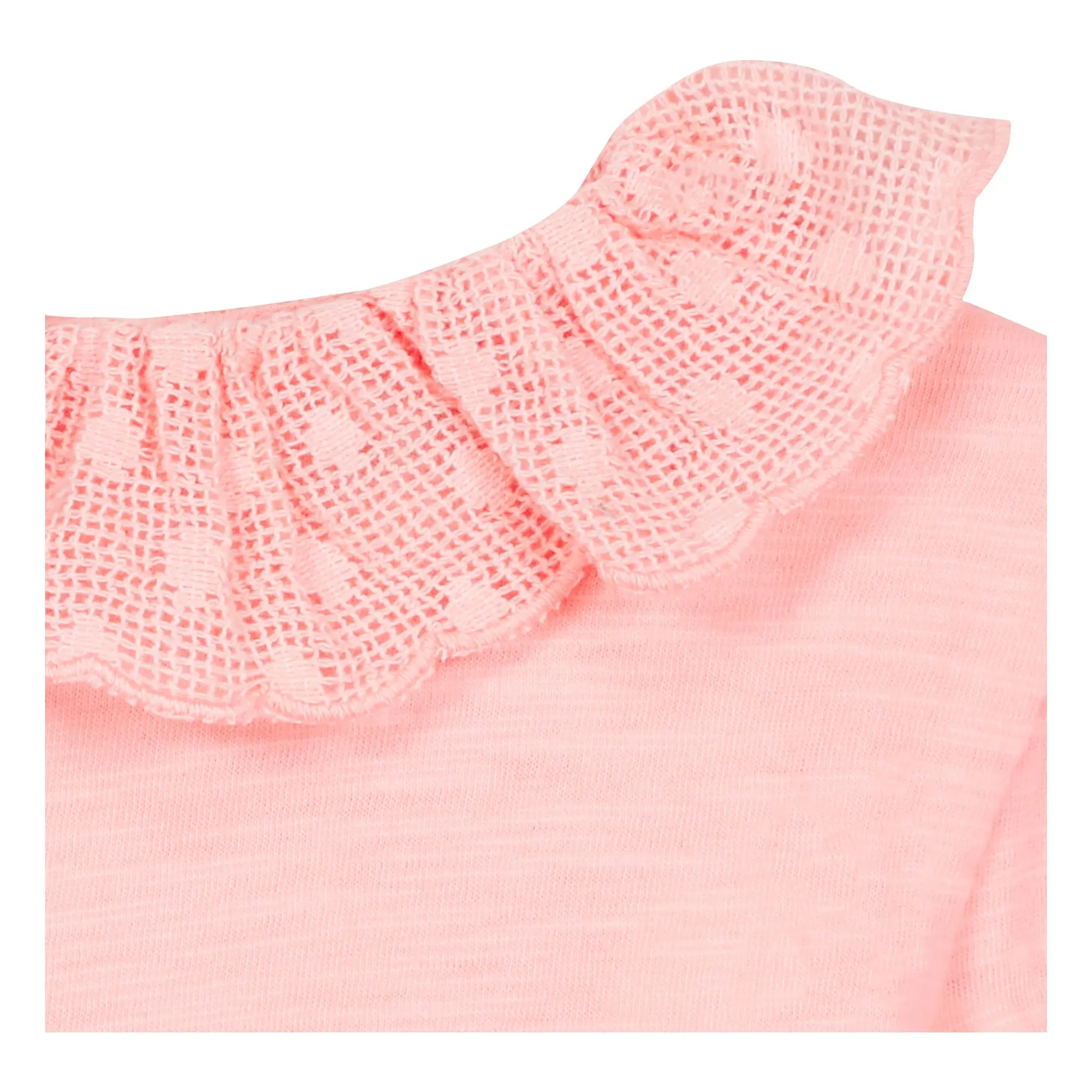 T-shirt Col Brodé Niris Bébé | Rose poudré- Image produit n°1
