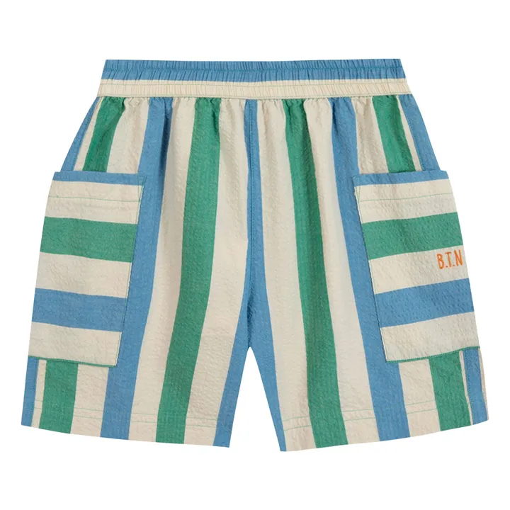 Bermuda Poches Lois Rayé | Ecru- Image produit n°0