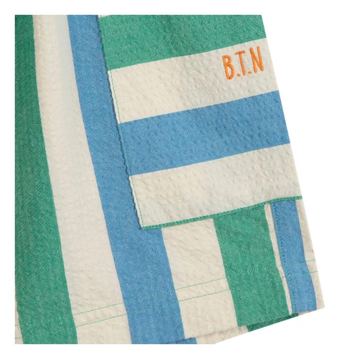 Bermuda Poches Lois Rayé | Ecru- Image produit n°1