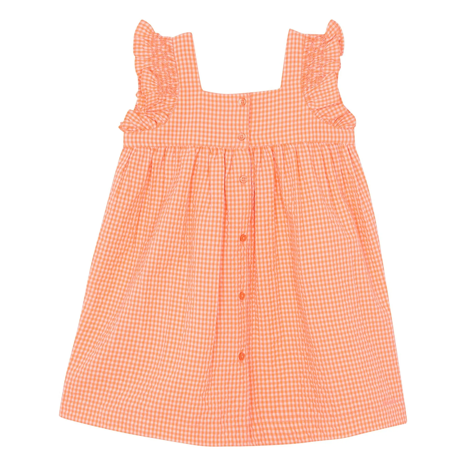 Bonton Girls Coral Nonna Carreaux Dress