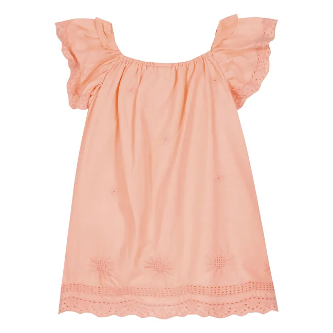 Robe Brodée Anna | Corail