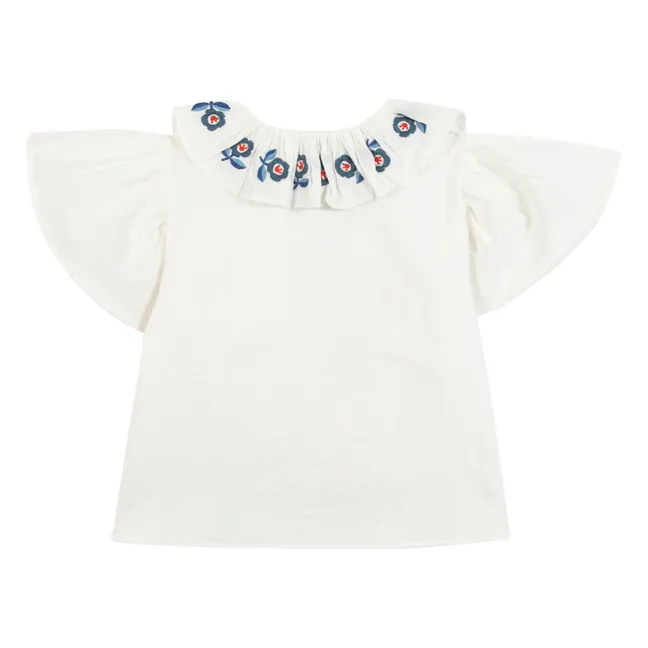 Blusa Nancy Cuello Bordado | Crudo