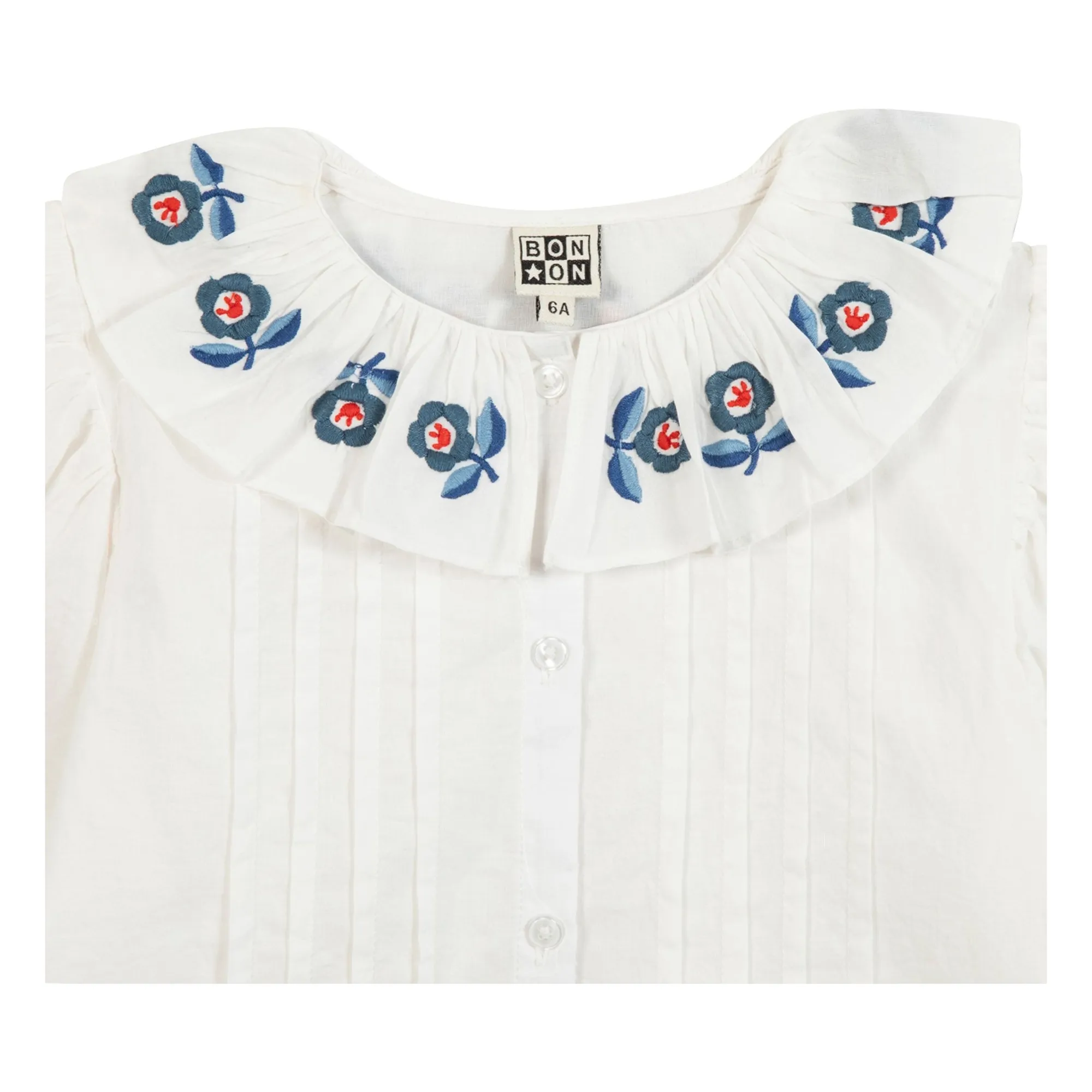 Blouse Col Brodé Nancy | Ecru- Image produit n°1