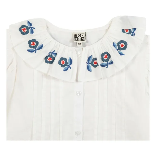 Blouse Col Brodé Nancy | Ecru