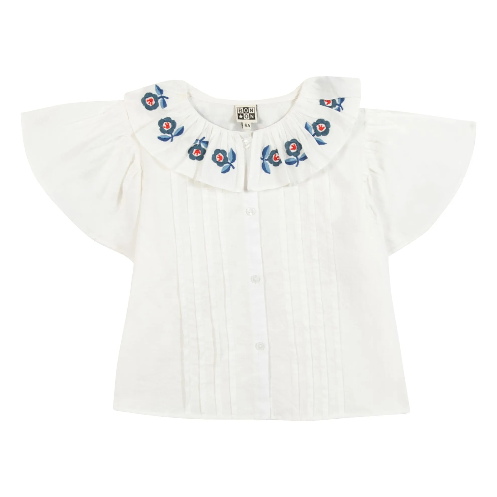 Bonton Ecru Nancy Embroidered Collar Blouse