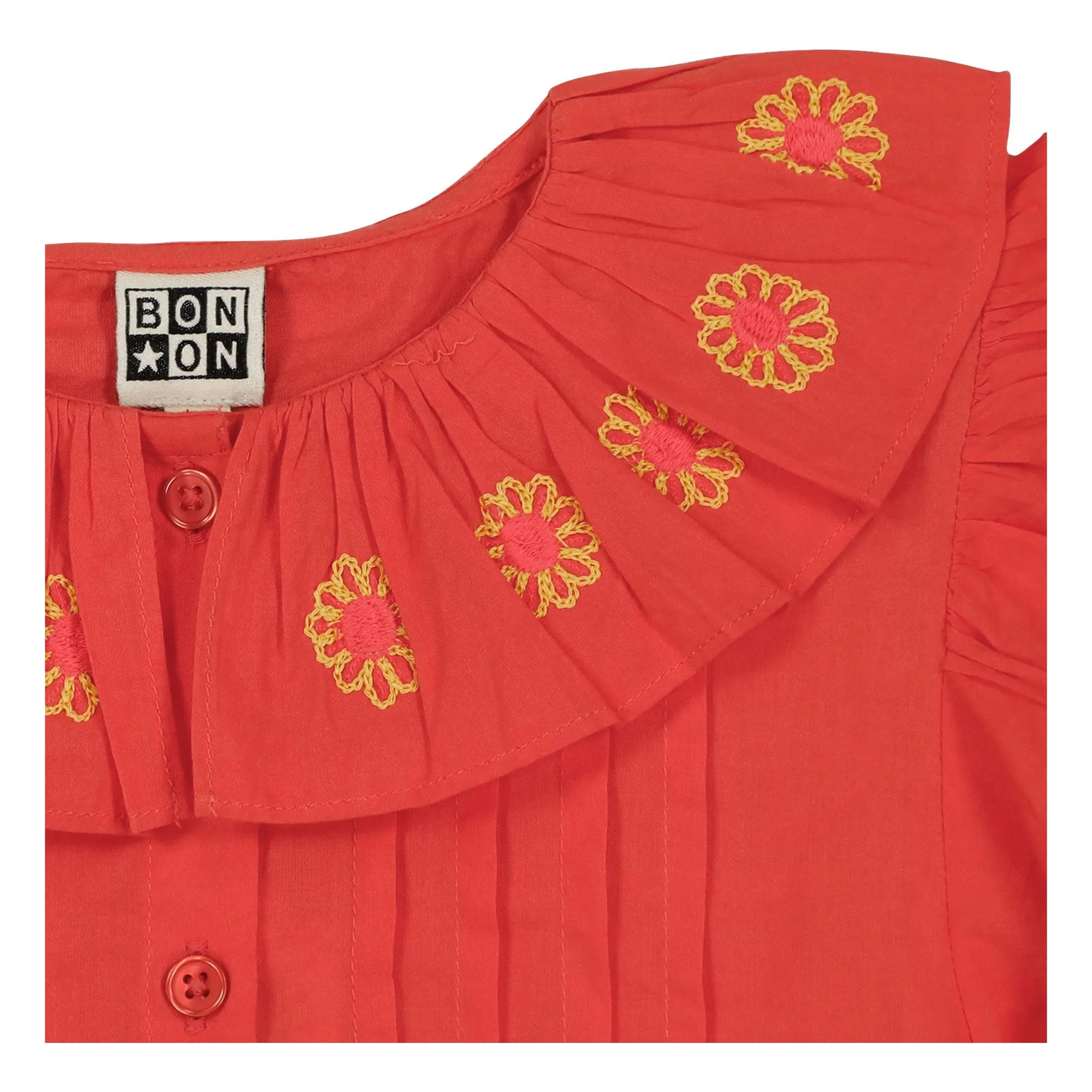 Blouse Col Brodé Nancy | Corail- Image produit n°2