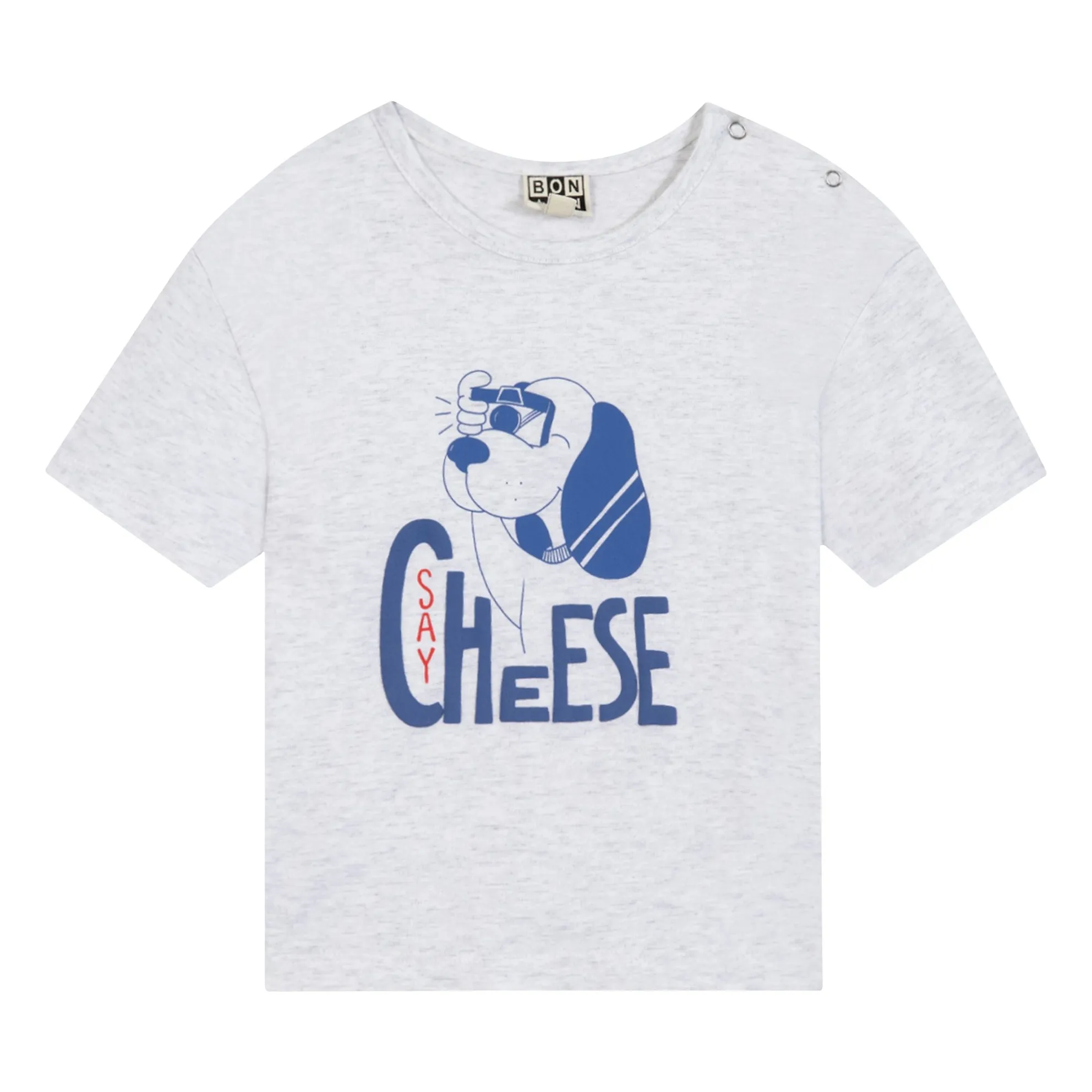 Bonton Grey Livo Say Cheese Mottled T-Shirt