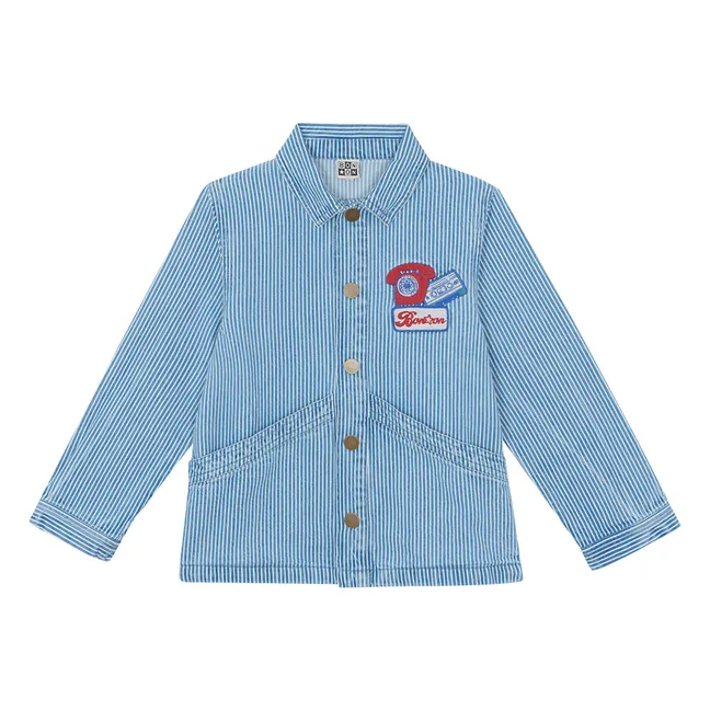 Nineties Striped Overshirt | Blue