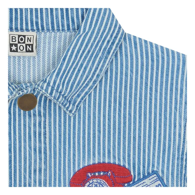 Sobrecamisa de rayas noventeras | Azul