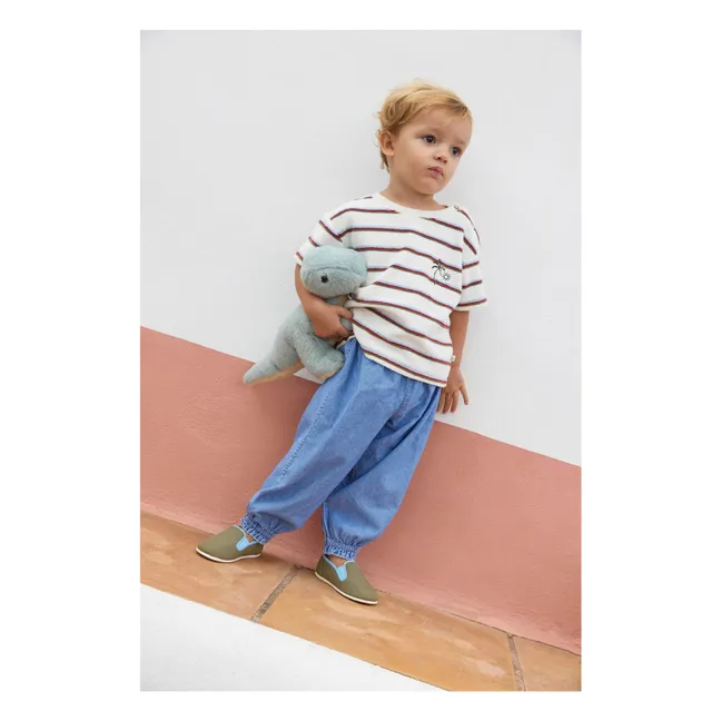 T-shirt Livo Viva Rayé Eponge | Blanc