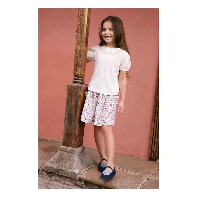 Camiseta con cuello bordado Niris | Crudo