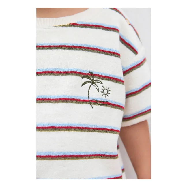 T-shirt Livo Viva Rayé Eponge | Blanc